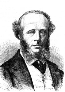 Edward Orange Wildman WITEHOUSE (1816-1890), engelsk elektroingeniør på den transatlantiske telegrafiske kabelen. Gravering 1868 av French School