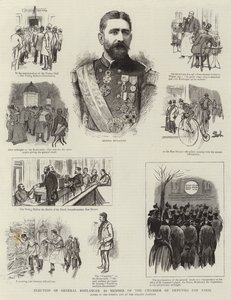 Valg av general Boulanger som medlem av Deputertkammeret for Paris (gravering) av French School