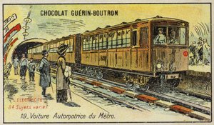 Elektrisk metrotog (chromolitho) av French School