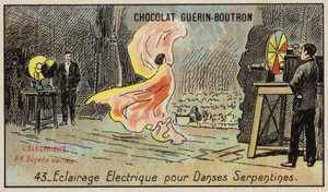 Elektrisk belysning for serpentindansen (chromolitho) av French School