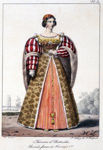 Eleonore av Østerrike (1498/1558), infante av Spania, kone til kong Manoel av Portugal og andre kone til Francois I, konge av Frankrike. av French School