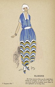 Elienne, fra Toujours Chic, pub.1921-22 (stensiltrykk) av French School