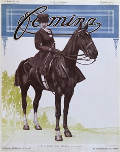 Elisabeth (1876-1965) Belgienes dronning, fra forsiden av Femina Magazine, 15. juli 1910 av French School