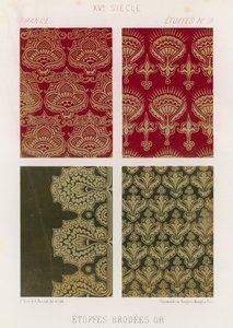 Broderte stoffer fra Frankrike fra 1400-tallet av French School