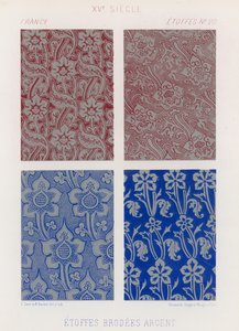 Broderte stoffer fra Frankrike fra 1400-tallet av French School