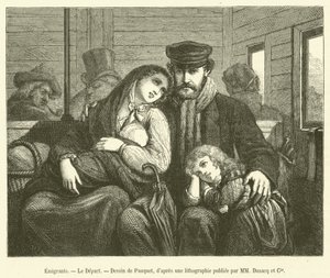 Emigrants, Le Depart (gravering) av French School
