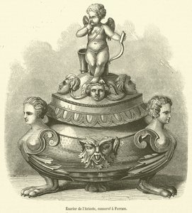 Inkwell of Ariosto, oppbevart i Ferrara (gravering) av French School