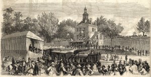 Enghien-les-Bains til Montmorency Line - Innvielse av Enghien Railway til Montmorency", 30. juni av French School