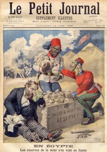 England legger hånden på reservene til den egyptiske gjelden for å finansiere en militær operasjon i juni 1896 - illustrasjon fra 