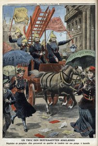 Engelske suffragetter kledd som brannmenn, fra 