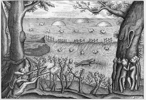 Gravering av 1738 i "The Adventures of Claude Lebeau" (Sr c Le Beau) 1738. av French School