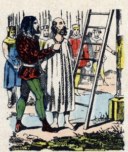 Enguerrand de Marigny (1260-1315) fordømt av en kommisjon gjenforent i Vincennes, ble hengt i Montfaucon-gibet han hadde eriger - Når Philippe IV dør blir hans upopulære minister, Enguerrand de Marigny, anklaget (urettferdig) for forskjellige forbrytelser, av French School