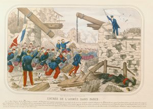 Hærens inntog i Paris, 21. mai 1871 (farget gravering) av French School