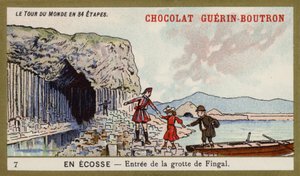 Inngang til Fingals hule; Skottland (chromolitho) av French School