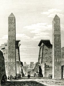 Inngang til Luxor-tempelet, fra reise i Nedre og Øvre Egypt av Dominique Vivant Denon (1747-1825) 1802 av French School
