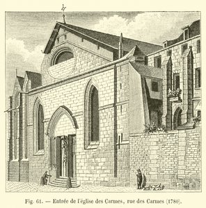 Inngang til karmelittkirken, rue des Carmes, 1780 av French School