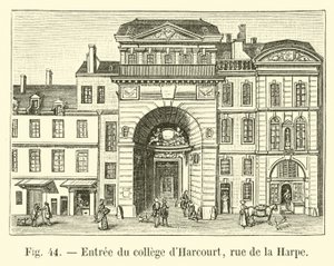 Inngang til Harcourt college, rue de la Harpe av French School