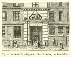 Inngang til College of Cardinal Lemoine, rue Saint-Victor av French School