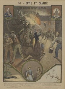 Misunnelse og veldedighet (farge litho) av French School