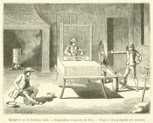 Pinmakers på det attende århundre, Cannetilleur og poseurs de têtes (gravering) av French School