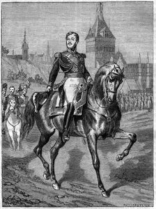 Rytterportrett av general Jean Rapp (1771-1821) - Jean comte Rapp General francais (1772 -1821) - i "History of the empire following the history of the consulat" av Adolphe Thiers -1879 - privat samling av French School
