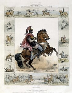 Rytterportrett av Xenophon - i "" Pittoresk historie om gammel og moderne ridning"" av Charles Aubry av French School