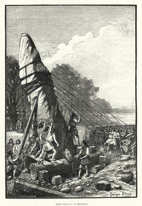 Erection Of A Menhir (gravering) av French School
