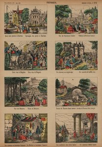 Europeiske scener (farget gravering) av French School