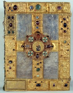 Evangelisk belagt med edelstener fra Saint Gauzelin (Gauzelin of Toul) av French School