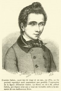Evariste Galois, døde i en alder av tjueen, i 1832 (gravering) av French School
