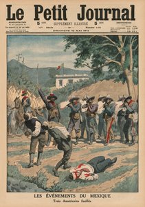 Events of Mexico, skyting av tre amerikanere, forsideillustrasjon fra 