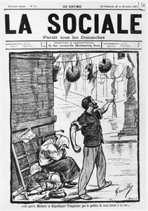 Utkastelse, forside fra La Sociale, 21.-28. juli 1895 av French School