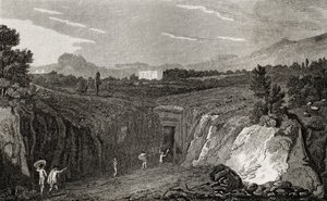Utgraving som fører til restene av Herculaneum av French School