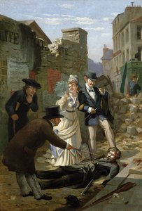 Utveksle hyggelige ting foran en fellesskaps kropp av French School