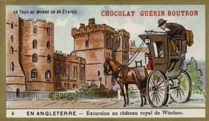 Utflukt til det kongelige slottet i Windsor, England (chromolitho) av French School