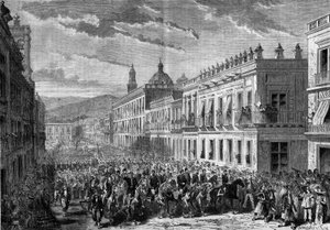 Expedition du Mexique (1861-1867) : entree du general Francois Achille Bazaine (Francois-Achille av French School