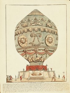 Eksperiment av Montgolfier-brødrene med varmluftsballong på La Muette Castle, 21. november av French School