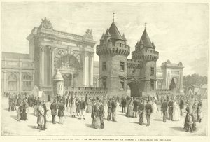 Verdensutstillingen fra 1889, Krigsdepartementets palass ved Esplanade des Invalides (gravering) av French School