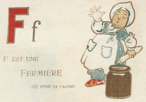 F er en bonde som selger melet hennes. av French School