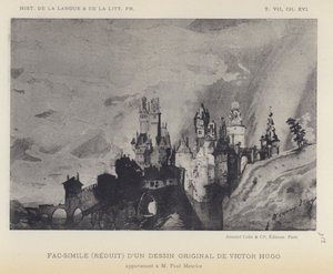 Faksimile (redusert) av en original tegning av Victor Hugo (litho) av French School
