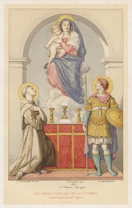 Faksimile av en akvarell av Ingres, formidlet av fru Ingres (chromolitho) av French School