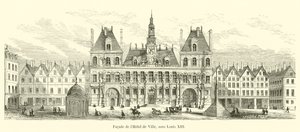 Fasade på Hôtel de Ville, under Louis XIII av French School