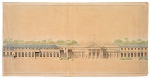 Fasade av Chateau de Neuilly av French School