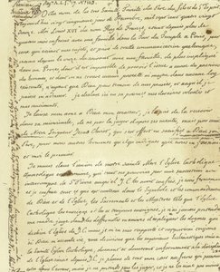 Faksimile av testamentet til Louis XVI av Frankrike av French School