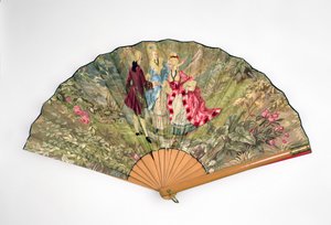 Vifte, ca. 1870-1900 (tre, silke, lin, messing)