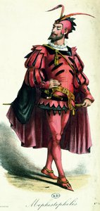 Fancy dress kostyme for Mephistopheles, fra LArt du Travestissement av Leon Salut, 1885 av French School