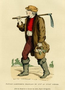 Bondedrakt fra 1600- til 1700-tallet. Fargegravering etter en tegning av Chevignard, i «France et les francais a travers les centuries» av Augustin Challamel, F.Roy-redaktør, Paris 1882. Selva-samlingen. av French School