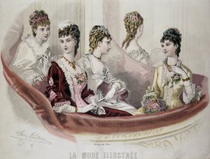 Mote kvinner - i “” Fashion Illustrated””, sd. 2. halvdel av 1800-tallet. av French School