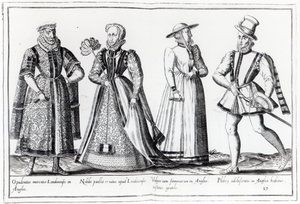 Mote under Tudor-perioden (gravering) av French School