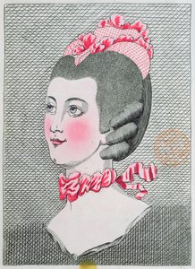 Moteplate fra LArt de la Coiffure de Dames, av Sieur Legros, utgitt i Paris 1767 av French School